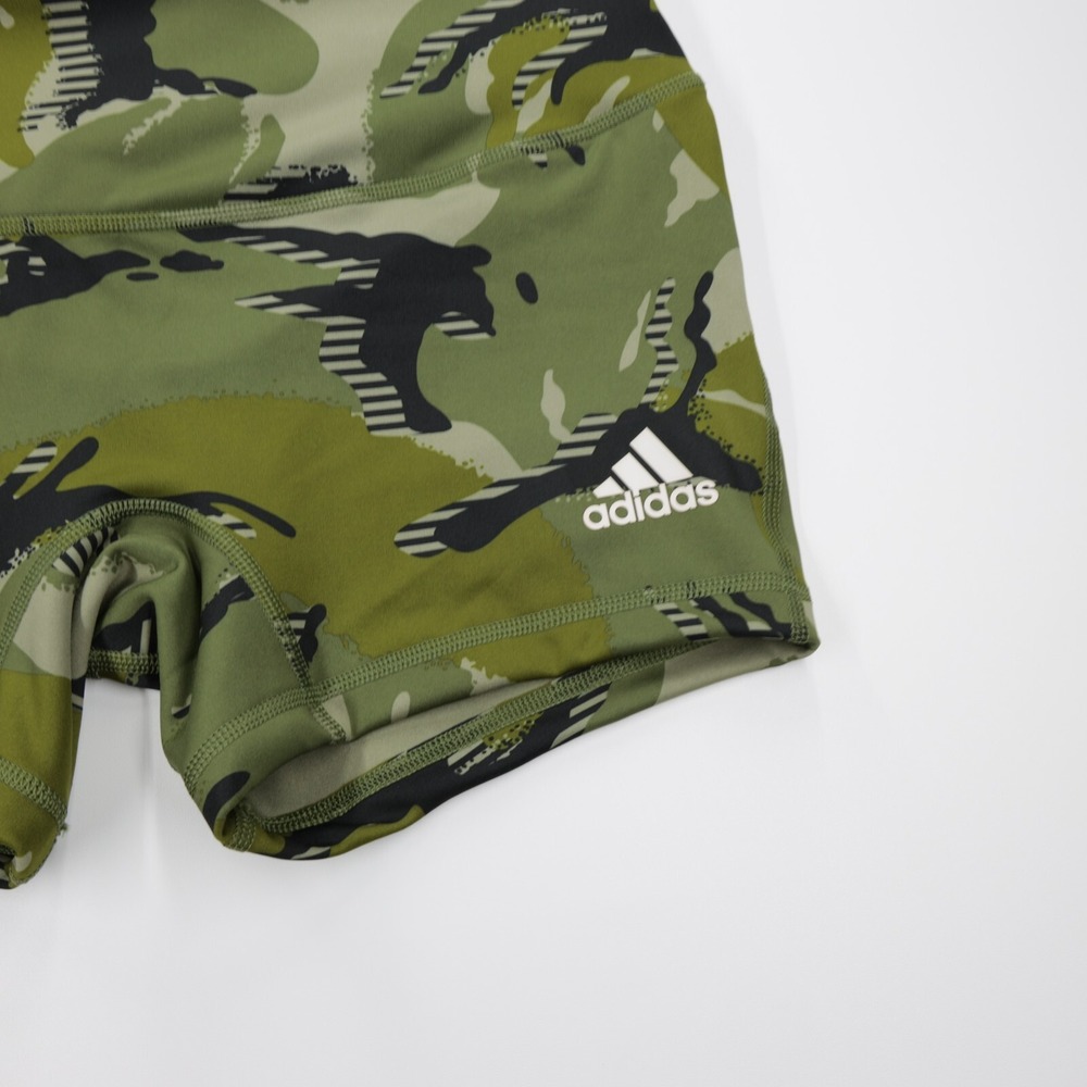 Adidas Women's Stretch Compressive‎ Fit 4 Inch Tight Camo Shorts Green Size M - Picture 3 of 8